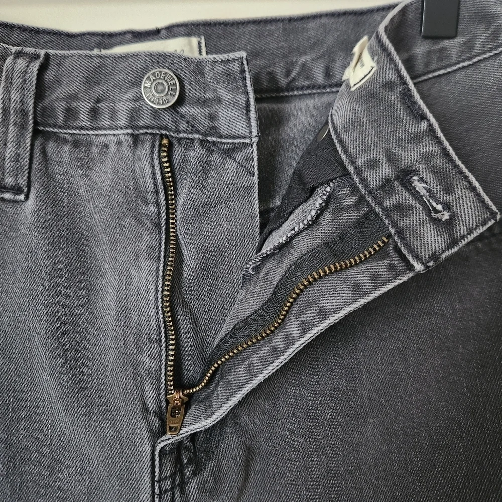 Madewell | Rigid Denim A-Line Mini Skirt in Lunar Wash Cutout Edition - Size 28
